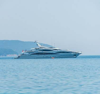 Luxury yacht on calm water